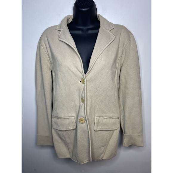 Lauren Ralph Lauren Jackets & Blazers - Lauren Ralph Lauren Women's Ivory Cotton Knit Blazer Size Large